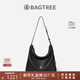 BAGTREE【明星同款】包包樹(shù)圖南植鞣皮腋下hobo女包單肩斜挎包通勤餃子包 黑色-中號 高級小眾圣誕生日禮物女