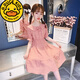G.duck女童連衣裙夏裝2024新款中大童洋氣兒童裝10歲小女孩夏天公主裙子 桃紅色 140 cm
