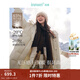 茵曼（INMAN）2025冬季女裝新款高充絨量白鴨絨連帽毛領(lǐng)羽絨服長(cháng)款外套大衣上衣 暖杏色 M