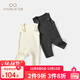 凡獵VOONLIE嬰兒衣服秋裝新生男女寶寶連體衣滿(mǎn)月百天外出針織背帶褲哈衣春秋 杏色 66cm