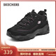 斯凱奇（Skechers）新年禮物黑白金加絨老爹鞋女厚底增高百搭舒適保暖運動(dòng)鞋896268