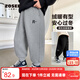 左西男童加絨褲子運動(dòng)褲2025秋冬新款兒童中大童束腳長(cháng)褲 灰色 150