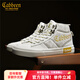卡賓板鞋男鞋冬季2025新款高幫男士休閑鞋百搭戶(hù)外運動(dòng)鞋子男輕奢潮鞋 白色 41