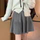 南木熊裙子針織百褶裙半身裙女半裙裙子短裙秋冬新款白色灰色jk制服百搭 針織百褶裙灰色【80-120斤】