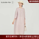 浮云堂·雅 」流鶯·中式禪意連衣裙女2025春夏中國風(fēng)寬松改良純色茶服 藕色 M
