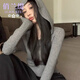 俏蘭緹（CIOLATI）灰色連帽長(cháng)袖針織打底衫2026新款女秋冬內搭修身顯瘦 灰色 S 【建議80-90斤】
