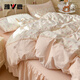 雅鹿法式公主風(fēng)純棉四件套韓版全棉花邊被套罩床單床裙少女心床上用品 小花絮【100%全棉 浪漫蕾絲花邊】 1.8m 床單款 四件套-被套200*230cm