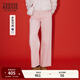 Teenie Weenie小熊女裝2025秋新款簡(jiǎn)約時(shí)尚休閑質(zhì)感通勤直筒牛仔褲 粉色 XS 155