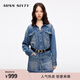 MISS SIXTY2025春季新款牛仔連衣裙女單排扣長(cháng)袖假兩件設計萊賽爾 中藍 XS