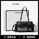 Cuvea新款藏燈牌包痛包女包休閑斜挎手提單肩透明波士頓二次元 黑色 +扎板（藏燈牌）