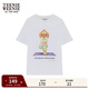 Teenie Weenie女裝可愛(ài)印花短袖T恤夏季馬卡龍色打底衫上衣女 白色 S