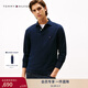 Tommy Hilfiger25秋冬新款男裝商務(wù)休閑青年純色小繡標修身翻領(lǐng)長(cháng)袖T恤POLO衫 藏青色DW5 M