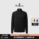 比音勒芬【18針澳洲羊毛】秋冬季時(shí)尚休閑保暖柔軟長(cháng)袖毛衣男士羊毛衫上衣 07黑 2XL 115