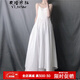 衣瑾帛社連衣裙女夏季文藝范棉麻女裝不規則超長(cháng)款吊帶裙女打底長(cháng)裙 白色 均碼