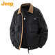 JEEP吉普外套男春秋季工裝夾克男士運動(dòng)沖鋒休閑衣服男裝 琥珀黑 3XL
