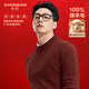 SHANSHAN杉杉純羊毛衫男秋冬100%綿羊毛加厚柔軟保暖毛衣休閑圓領(lǐng)高檔上衣 棕色 L /175