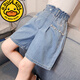 G.duck女童短褲夏裝大童9歲女孩7夏季外穿薄款牛仔褲6五分中褲兒童褲子8 藍色 150 建議身高140-150cm