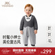 英氏（YEEHOO）嬰兒衣服冬季假兩件男童連身衣男寶保暖衣服新款冬季男寶哈衣 花紗灰長(cháng)袖哈衣 80cm