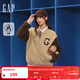 GAP男女裝2025秋季新款大G字母仿羊羔絨寬松夾克開(kāi)衫衛衣 卡其色 M (170/92A)亞洲尺碼【偏大,建議拍小一碼】