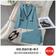 紫魅俏正裝女職業(yè)裝洋氣西服套裝韓版修身ol女神范大學(xué)生高端上班工作服 綠色（西裝+西褲） S (建議90斤以下)