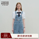 Teenie Weenie小熊女裝春夏裝牛仔背帶短褲簡(jiǎn)約時(shí)尚休閑通勤連體褲 淺藍色 M (165)