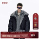 BJHG【程相同款】不計后果座山雕棉服外套男款冬季潮牌設計毛領(lǐng)棉衣女 石墨黑 2XL