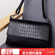 老人頭頭層牛皮女士包包女包大容量鱷魚(yú)紋單肩斜挎包輕奢生日禮物送女生
