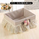 詠幻歐式紙巾盒蕾絲布藝桌面收納盒方形時(shí)尚抽紙盒小擺客廳餐廳必備 方形I收納盒[淺咖]