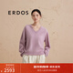 ERDOS V領(lǐng)溫柔親膚寬松百搭厚款套衫女羊絨衫 丁香紫 175/92A/XL