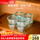 怡萬(wàn)家（iwaki）可微波爐加熱保鮮盒學(xué)生飯盒上班族便當盒冰箱收納盒玻璃餐盒 【清新綠-輔食減脂】6件套1.8L