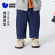 迷你巴拉（minibala）[仿牛仔]男女童寶寶長(cháng)褲2026春柔軟舒適不怕勒肚留痕褲子 牛仔深藍88301 100