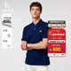 哈吉斯（HAZZYS）男女裝 夏季上衣【張晚意明星同款】PHIZ情侶款短袖POLO衫 絲帶藍BN-男 2XL （185/104A 52） （尺碼偏大）男
