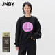 江南布衣（JNBY）秋季圓領(lǐng)衛衣長(cháng)袖寬松休閑波點(diǎn)表情笑臉印花上衣女5N7412230