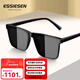 ESSIESEN輕奢品牌墨鏡男士太陽(yáng)鏡開(kāi)車(chē)駕駛專(zhuān)用眼鏡高級感眼睛防曬 高清尼龍黑灰片-板材鏡框