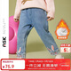 ASK JUNIOR女童褲子2025冬季小童復合搖粒絨長(cháng)褲保暖兒童牛仔褲 藍色 120