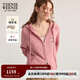 Teenie Weenie【四季絞花】小熊女25秋新款綿羊毛針織開(kāi)衫連帽外套 粉色 M