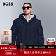雨果博斯BOSS 男士25年冬季新款徽標裝飾連帽羽絨服 001-黑色 L (50)
