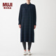MUJI MUJI 男女通用 法蘭絨 立領(lǐng) 長(cháng)衫 無(wú)性別 男款女款 BCL43A1A 深藏青色格紋 S-M