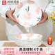 順祥萬(wàn)祥菜盤(pán)子菜碟套裝6個(gè)裝釉下彩家用陶瓷盤(pán)子圓盤(pán)裝菜盤(pán)子高顏值