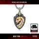 IDEAGEMER 金甲戰馬S925銀項鏈男盾牌小眾設計徽章時(shí)尚吊墜生日禮物送男友 金甲戰馬吊墜+剛鏈【55CM】