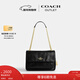 蔻馳（COACH）【禮物】奧萊女士絎縫細節ELODIE斜挎包單肩包通勤鏈條包盒子包 IM/黑色