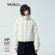 MO&Co.泡芙羽絨服金扣抽繩花苞袖短款高領(lǐng)輕暖設計感黑色白色 米白色 建議和客服確認尺碼哦 S /160 建議和客服確認尺碼哦