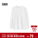 森馬（Semir）長(cháng)袖T恤女中長(cháng)款寬松發(fā)熱純色插肩袖2025冬抓毛開(kāi)叉109725101002