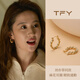 TFY劉亦菲同款金色麻花耳環(huán)女氣質(zhì)高級感小眾2026新款輕奢高端耳飾 金色麻花耳環(huán)
