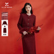 香影新年戰袍紅色小香風(fēng)短外套女2026春季新款裙子氣質(zhì)一整套穿搭 紅色 XL