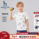 哈吉斯（HAZZYS）童裝男童T恤夏新品吸濕透氣彈力簡(jiǎn)約活力經(jīng)典短袖圓領(lǐng)衫 米白色 165