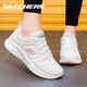 斯凱奇（Skechers）女鞋運動(dòng)鞋女春季新款減震耐磨跑步鞋子女皮面防水戶(hù)外休閑慢跑鞋 乳白色0047 37