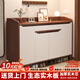 木匠印記實(shí)木鞋柜玄關(guān)柜家用門(mén)口防塵防潮入戶(hù)柜客廳鞋架大容量走廊儲物柜 【實(shí)木板+四門(mén)一抽】胡桃色140cm