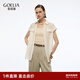 歌莉婭醋酸短袖襯衫女上衣2025夏新款連肩蓋袖工裝襯衣1E5L3B160 07W米色 M