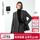 朗姿復古羊毛灰色高智氣質(zhì)通勤職業(yè)西服外套女2024冬季新款西裝 深灰色2 M